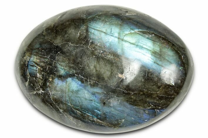 Flashy, Polished Labradorite Palm Stone - Madagascar #334249
